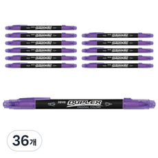 자바펜 듀플렉스 트윈 오리지널 형광펜, 보라, 36개