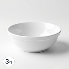 리빙메이트 단체급식 표준형 PC 식판국그릇 14 x 5.3 cm, 화이트, 3개
