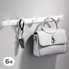 라라공방 모던 벽옷걸이 후크 5구, 화이트, 6개