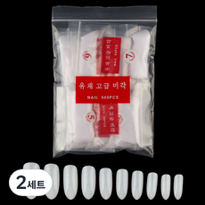 BARNA 橢圓形美甲片 50片 10款套組, 白色, 2套