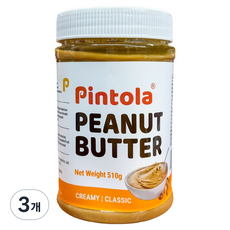 핀톨라 클래식 피넛버터 크리미, 510g, 3개