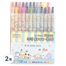 필박스 포켓몬스터 24색 슬라이더 색연필 랜덤발송, 2개