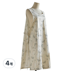 다퍼남 코튼 원피스 앞치마, 플라워, 4개