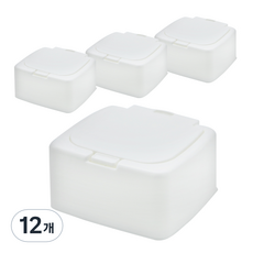 심플 원터치 소품 케이스 사각, 화이트, 12개