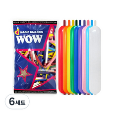 와우파티코리아 매직 벌룬 100p, 혼합색상, 6세트