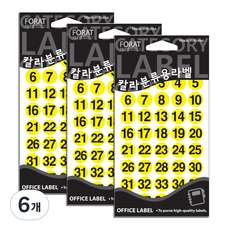 Petit 彩色分類用數字 1~200 索引標籤貼紙 20-414Y, 6個