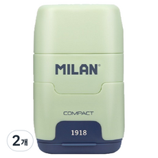 MILAN 1918 緊湊型附橡皮擦雙孔削鉛筆機 4703116SNC, 隨機出貨, 2個