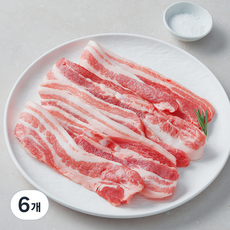 농협 포크빌 한돈 삼겹살 구이용, 1000g, 6개