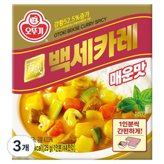 오뚜기 백세카레 고형 매운맛, 100g, 3개