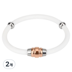 유앤유 티타늄 팔찌 밴드 화이트, 2개