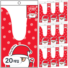 POPO FANCY 聖誕節韓式風呂敷包裝袋 中 4入, 哈囉聖誕老人, 20入