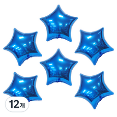LivingDA 35cm 星星鋁箔氣球, 藍色, 12個