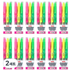 Lineplus Remember 螢光筆 3色 x 12入組, 2套, 粉紅色, 黃色, 綠色