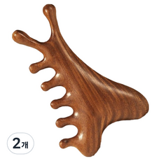 木製頭皮刮痧按摩梳, 原木, 2個