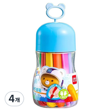 스모글 귀여운 손에 묻지 않는 크레용 블루통, 4개, 12색