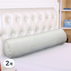 원더웨어 소프트 벨벳 원통형 다리 베개, 라이트그레이, 2개
