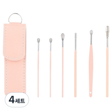 바움미루 고급 귀이개 6종 세트 핑크컬러 M, 4세트