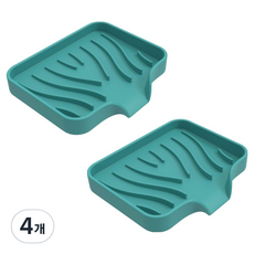 Woni家 排水矽膠肥皂架, 綠色, 4個