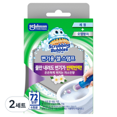 스크러빙버블스 변기세정제 젤스탬프 스타터팩 핸들 + 리필 세트 자스민향 38g, 2세트