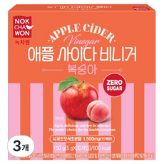 NOKCHAWON 綠茶園 零糖蘋果醋水蜜桃味, 5g, 3個, 30件, 150g