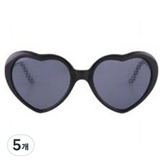 미미파티 인싸템 파티 안경 생일 셀프 촬영 소품 선글라스, 블랙 하트, 5개