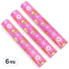 투영디자인 리락쿠마 포장지 소, 핑크, 6개입