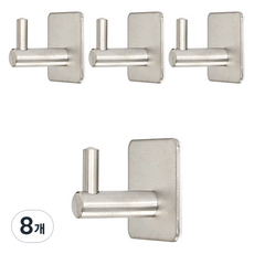 접착 사각 T걸이, 실버, 8개