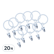 커튼 집게링 25mm, 화이트, 20개