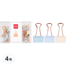 델리 파스텔골드 더블 집게클립 D0708 20p, 소, 4개