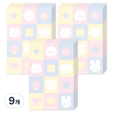 도나와 친구들 패치 이불 떡메모지, 연노랑, 9개, 100매