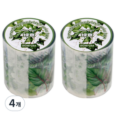 TODAY LIVING Retro Story 復古手帳裝飾花朵透明紙膠帶 楓葉, 草葉, 4個