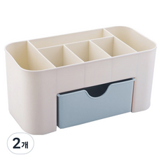 덴빌리어 다용도 책상정리 수납함 19 x 9.5 x 10 cm, 블루, 2개