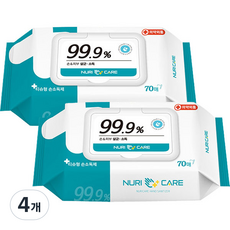 NURI CARE 濕紙巾 蓋型, 70張, 4個