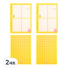 스폰지밥 A5 6공 리필속지 4컷 노트 2p + 체크 패턴 2p 세트, 2세트