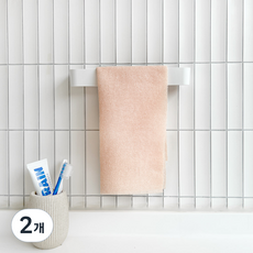免鑽孔黏貼式浴巾架, 白色, 2個