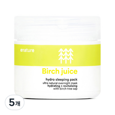 이네이처 버치주스 하이드로 슬리핑 팩, 60g, 5개