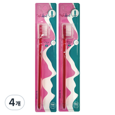 WEDENT 威登 方形刷頭矯正軟毛牙刷 紅色 S, 4個, 1入