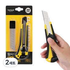 탐사 18 mm 대형 커터칼 1p + 커터날 10p 세트, 혼합색상, 2세트