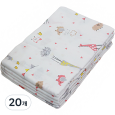 베이비스토리 유아용 웰빙 천기저귀 대형, 20개, 동물 오렌지