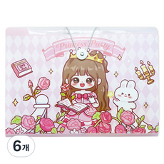 동아피엠에스 A4 프린세스 8포켓 아코디언 파일 보관함, 핑크, 6개