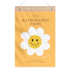 funyz 2025 年雛菊微笑掛曆 + 木條 + 線繩套裝, 1個, 雛菊