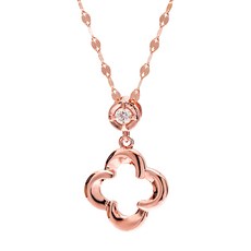 JuriEtte 14K/18K 女款 花朵 雷內 黃金項鍊 + 贈品戒指 + 購物袋