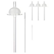 hibee Double Heart/Grosmimi/Upis適用替換奶嘴吸管 2入+吸管 2支+吸管刷組 第1階段, 單色, 2組