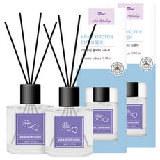홈닥터 기분좋은 디퓨저 140ml x 2p + 섬유스틱 10p 세트, 라벤더/레몬향, 280ml, 2개