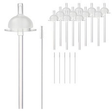 hibee Double Heart/Grosmimi/Upis適用替換奶嘴吸管 2入+吸管 2支+吸管刷組 第1階段, 單色, 6組