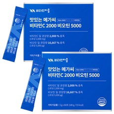 비타민마을 맛있는 메가씨 비타민C 2000 비오틴 5000 60p, 180g, 2개