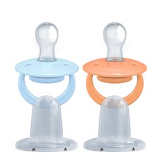DOS in Advance 矽膠附蓋安撫奶嘴 2入組, 1組, Living Coral + Summer Sky