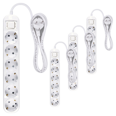 五星精密 接地延長線 6孔, 1.5m, 單一顏色, 4個