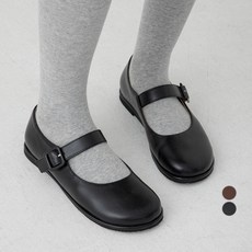 afinar 女士圓頭方釦瑪莉珍平底鞋