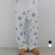 tsh 男女皆宜花朵絨毛長褲